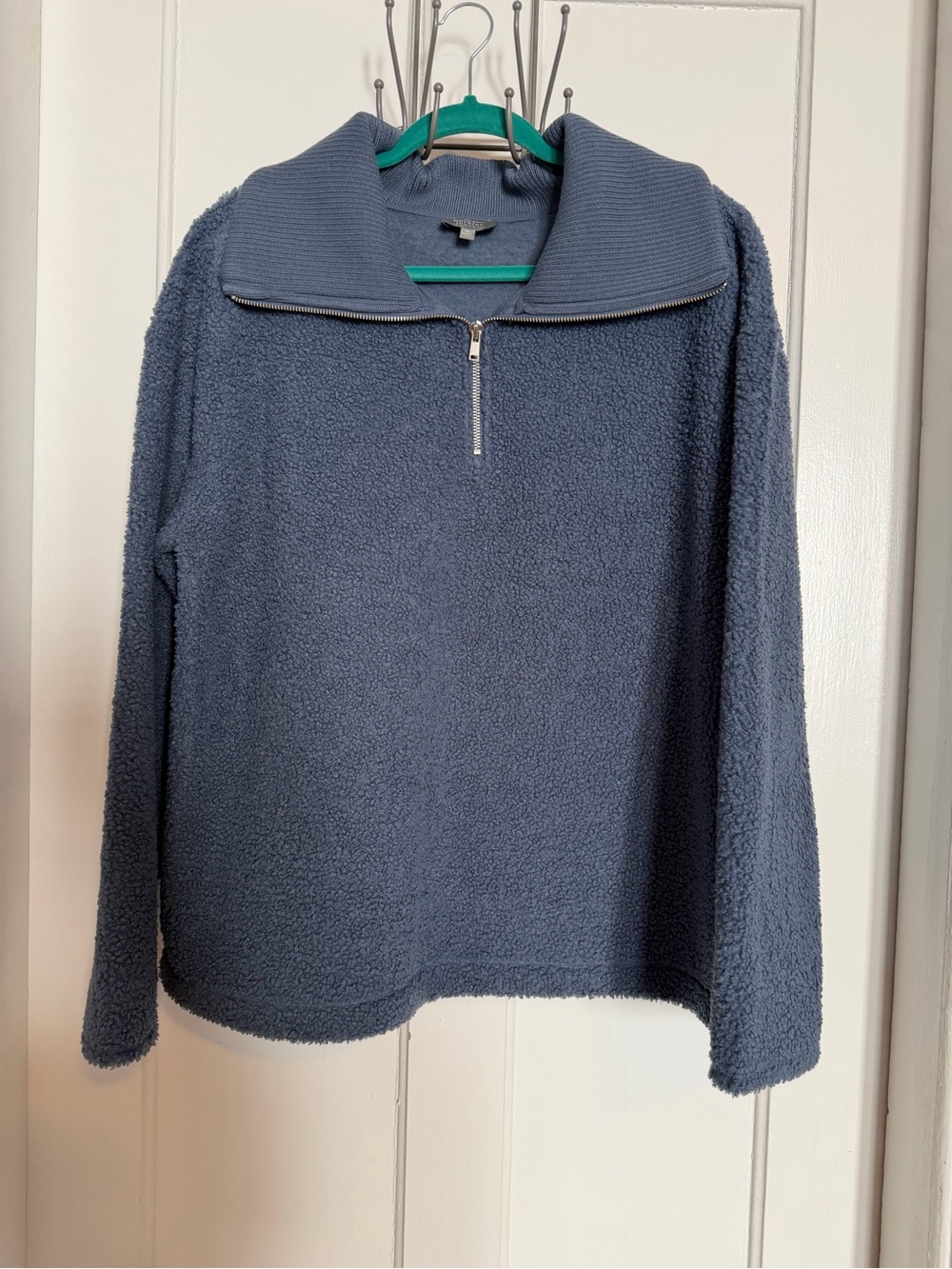 Berkley Jensen EUC Size XL Cozy Half-Zip Sherpa Style Pullover in Slate Blue